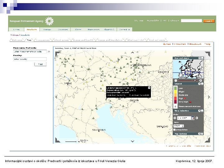 Informacijski sustavi o okolišu: Prednosti i poteškoće iz iskustava u Friuli Venezia Giulia Koprivnica,