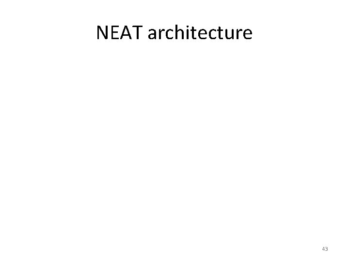 NEAT architecture 43 