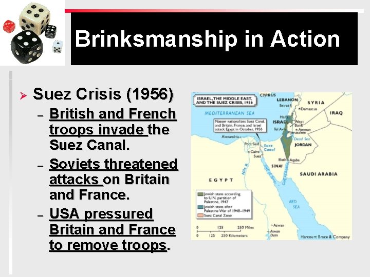 Brinksmanship in Action Ø Suez Crisis (1956) – – – British and French troops