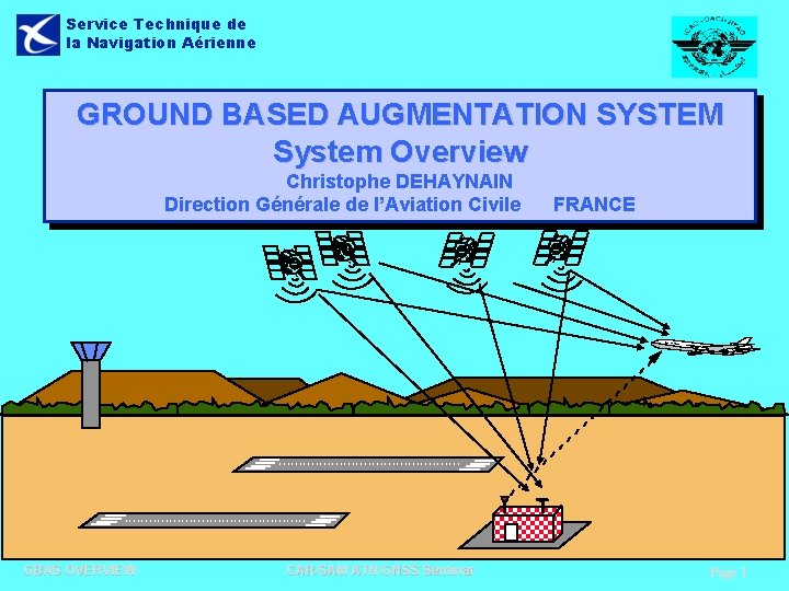 Service Technique de la Navigation Aérienne GROUND BASED AUGMENTATION SYSTEM System Overview Christophe DEHAYNAIN