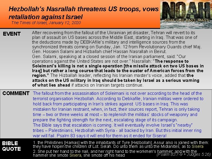 Hezbollah’s Nasrallah threatens US troops, vows retaliation against Israel The Times of Israel, January