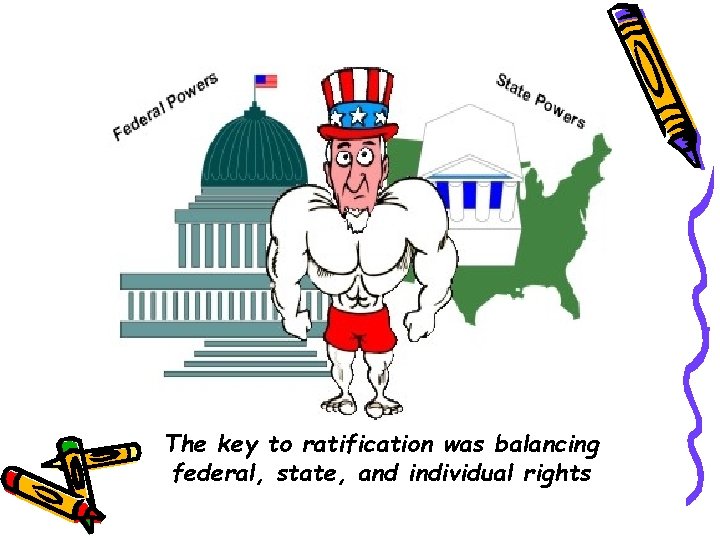 The key to ratification was balancing federal, state, and individual rights 