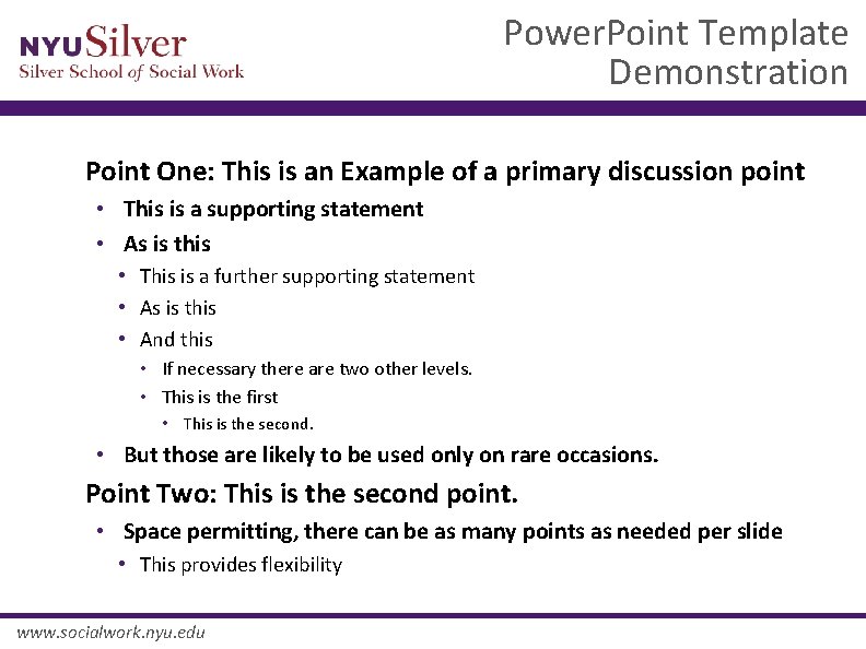 Power. Point Template Demonstration Point One: This is an Example of a primary discussion