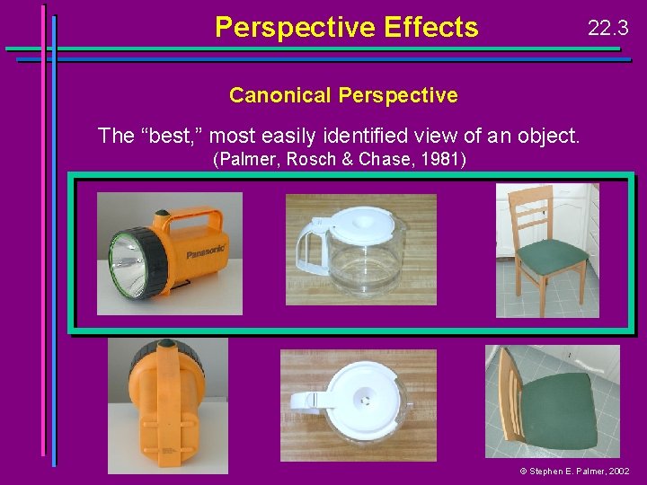 Perspective Effects 22. 3 Canonical Perspective The “best, ” most easily identified view of