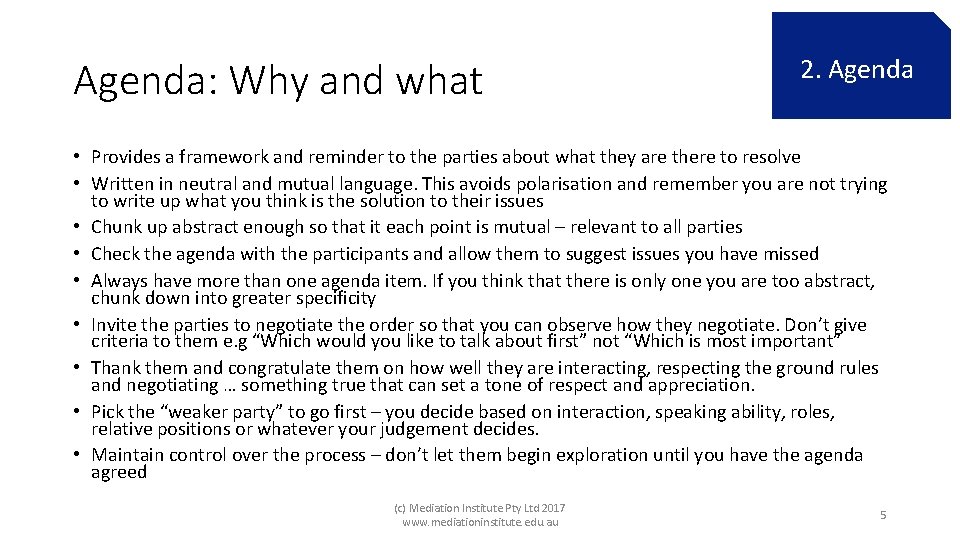 Agenda: Why and what 1. 2. Opening Agenda Statements • Provides a framework and