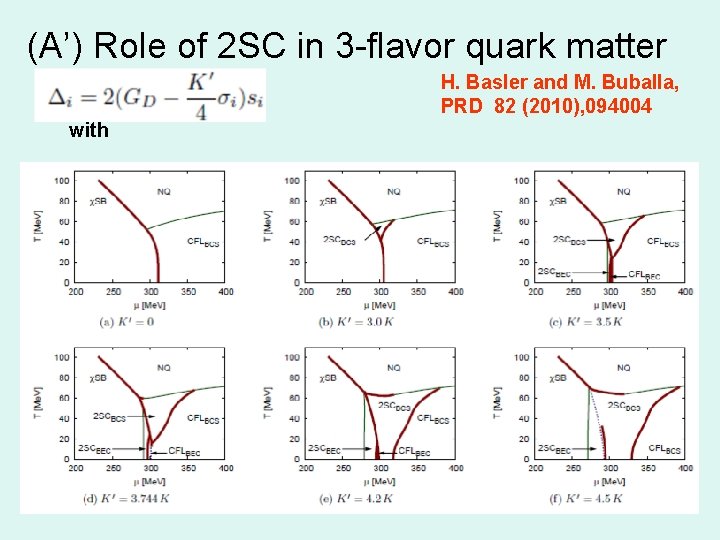 (A’) Role of 2 SC in 3 -flavor quark matter H. Basler and M.