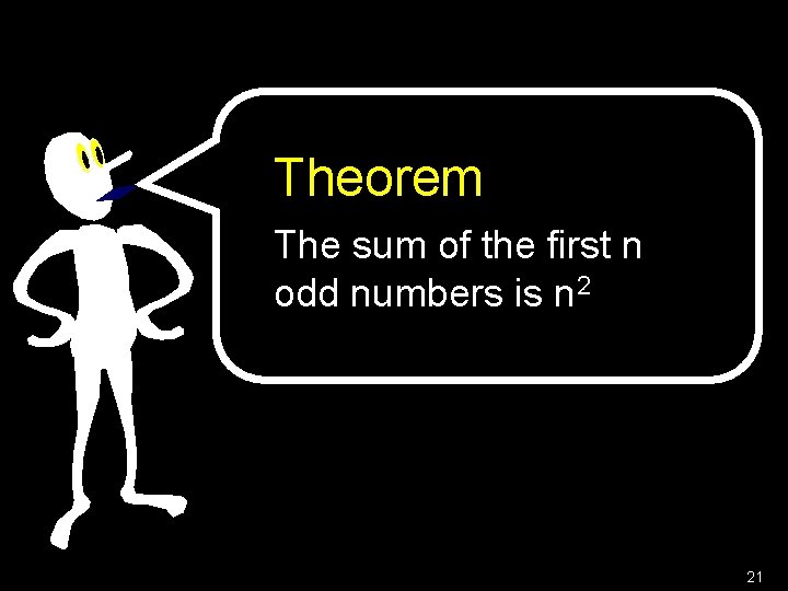 Theorem The sum of the first n odd numbers is n 2 21 