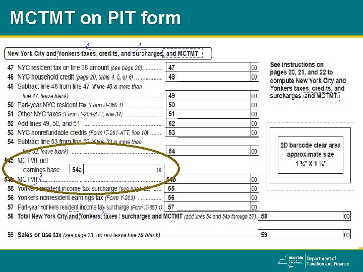 MCTMT on PIT form 