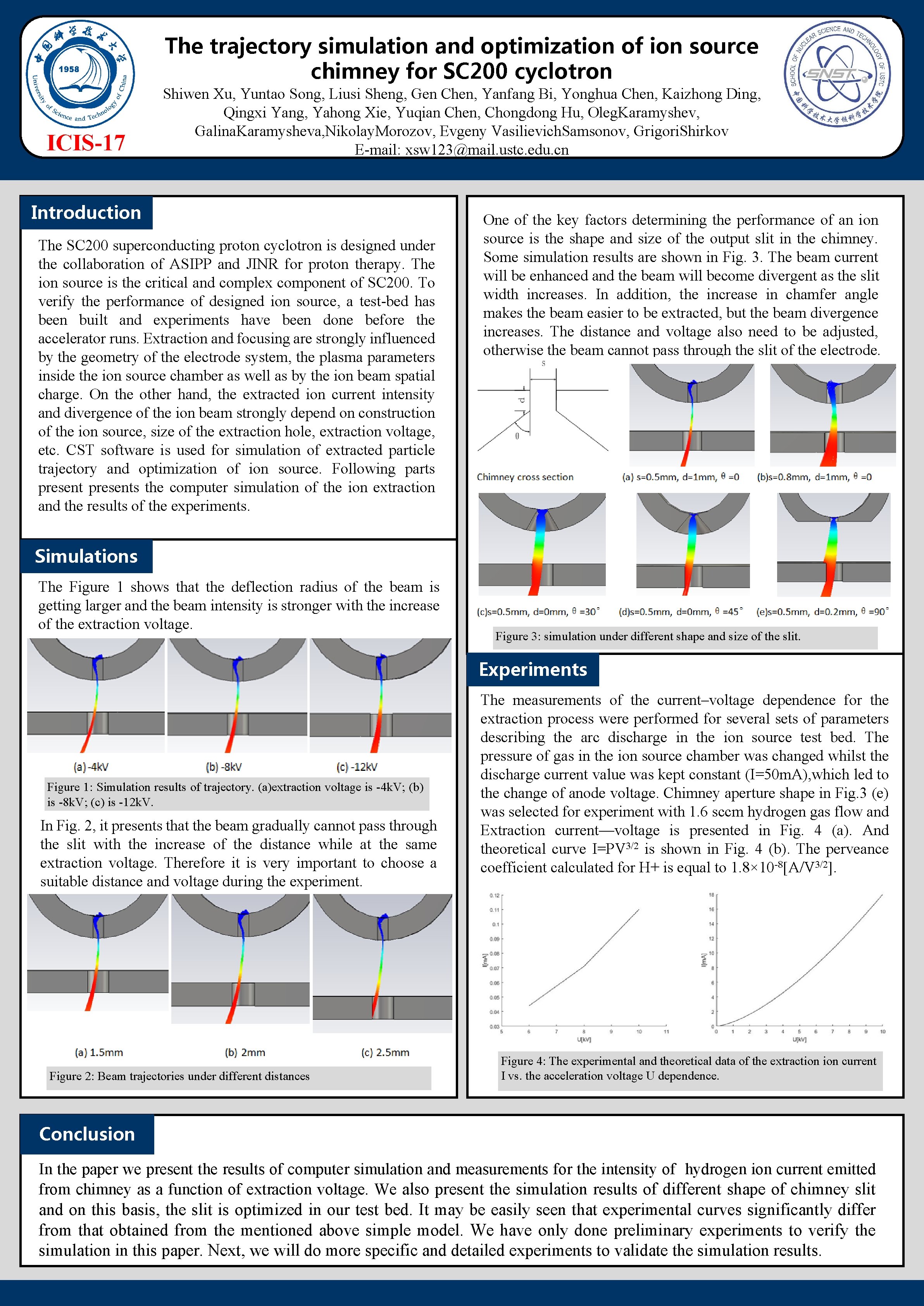 The trajectory simulation and optimization of ion source chimney for SC 200 cyclotron ICIS-17