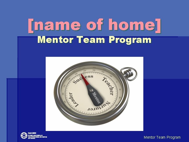 [name of home] Mentor Team Program 