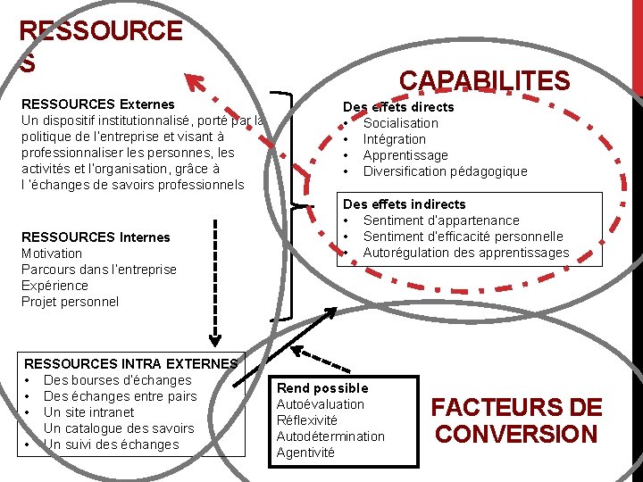 RESSOURCE S RESSOURCES Externes Un dispositif institutionnalisé, porté par la politique de l’entreprise et