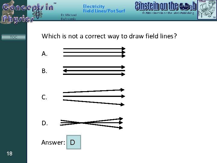 Electricity Field Lines/Pot Surf TOC Which is not a correct way to draw field