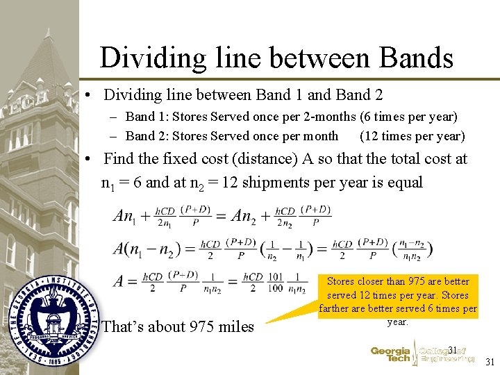 Dividing line between Bands • Dividing line between Band 1 and Band 2 – Dividing line between Bands • Dividing line between Band 1 and Band 2 –