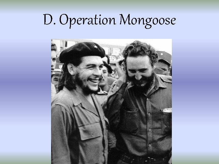 D. Operation Mongoose D. Operation Mongoose
