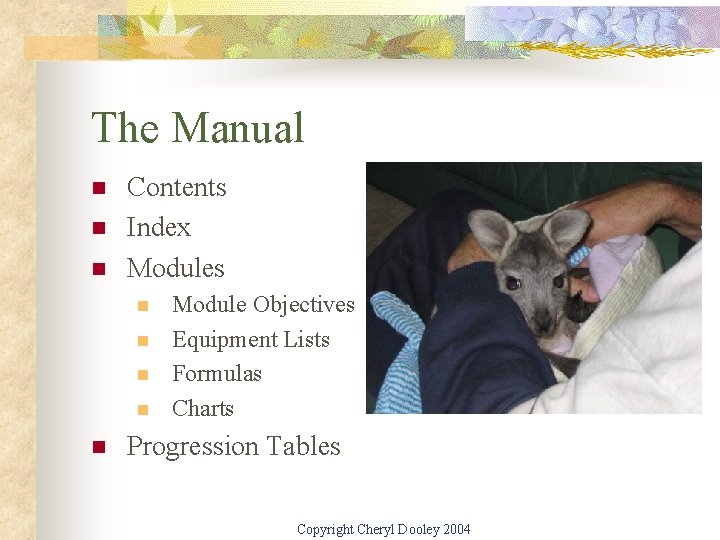 The Manual n n n Contents Index Modules n n n Module Objectives Equipment