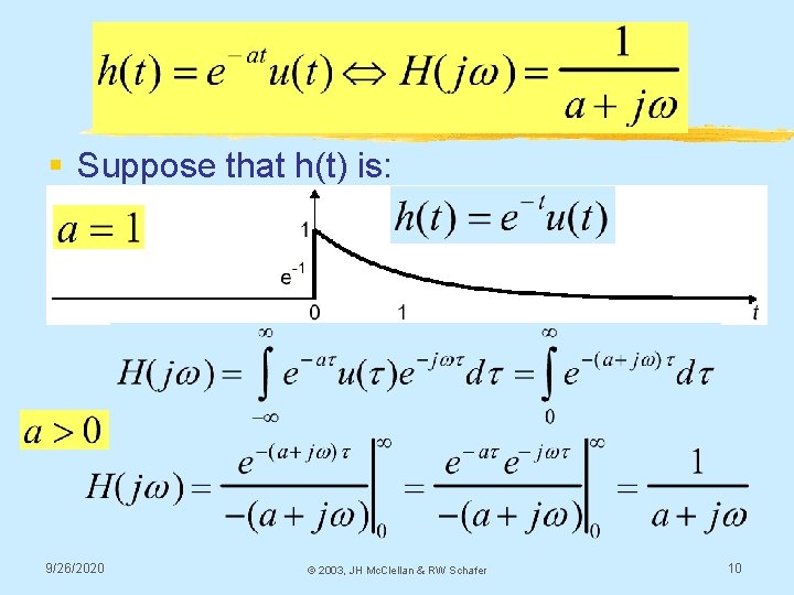 § Suppose that h(t) is: 9/26/2020 © 2003, JH Mc. Clellan & RW Schafer