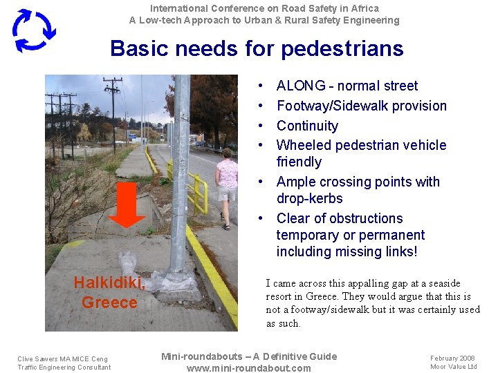 International Conference on Road Safety in Africa A Low-tech Approach to Urban & Rural