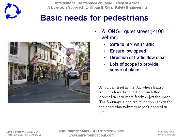 International Conference on Road Safety in Africa A Low-tech Approach to Urban & Rural