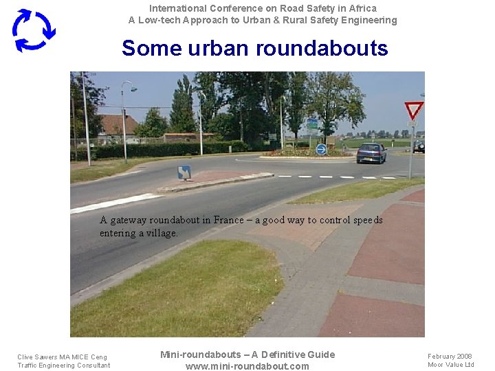International Conference on Road Safety in Africa A Low-tech Approach to Urban & Rural
