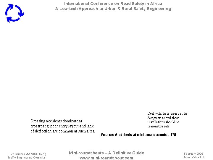 International Conference on Road Safety in Africa A Low-tech Approach to Urban & Rural