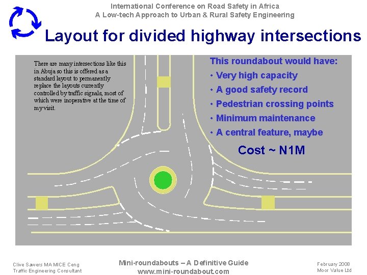 International Conference on Road Safety in Africa A Low-tech Approach to Urban & Rural