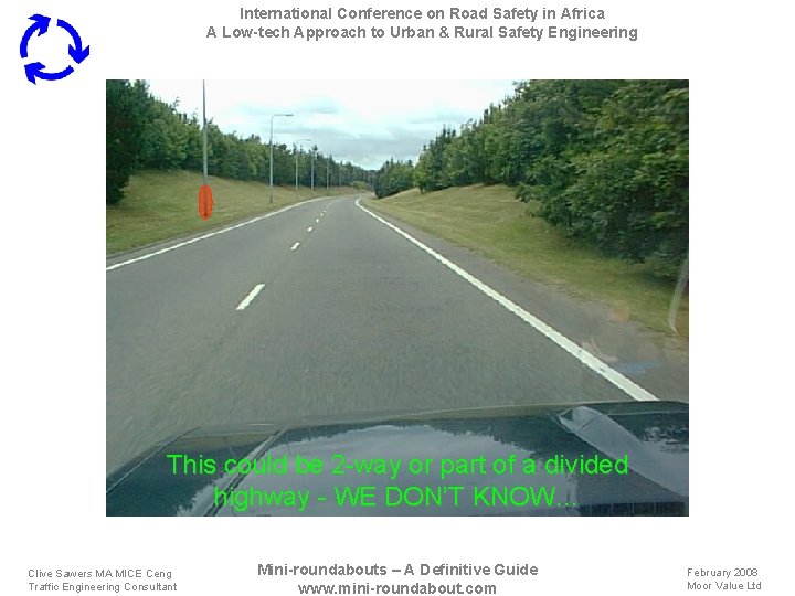 International Conference on Road Safety in Africa A Low-tech Approach to Urban & Rural
