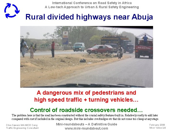 International Conference on Road Safety in Africa A Low-tech Approach to Urban & Rural