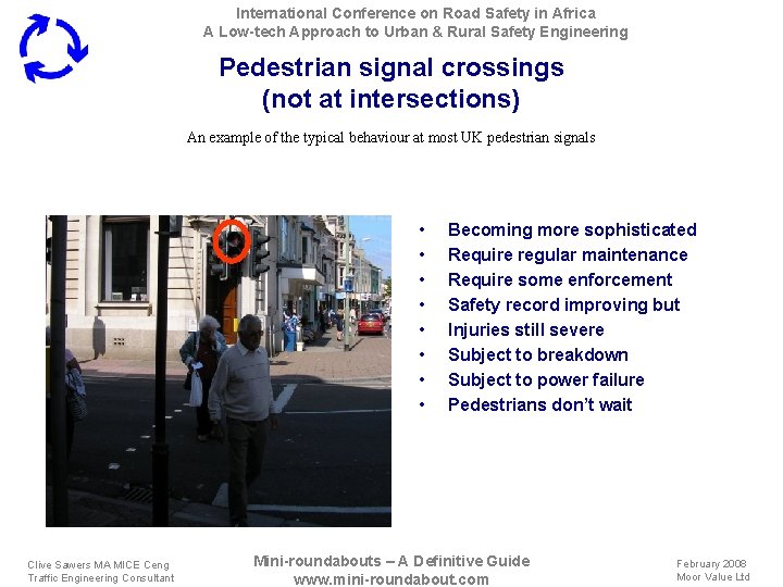 International Conference on Road Safety in Africa A Low-tech Approach to Urban & Rural