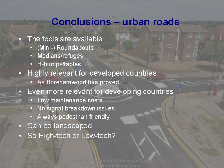 International Conference on Road Safety in Africa A Low-tech Approach to Urban & Rural