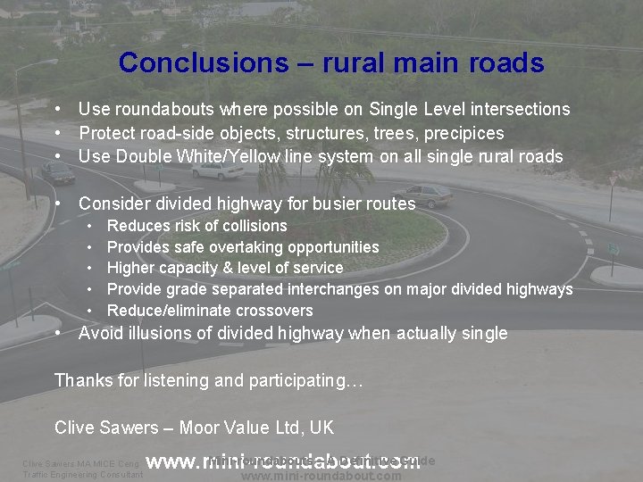 International Conference on Road Safety in Africa A Low-tech Approach to Urban & Rural