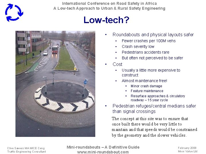 International Conference on Road Safety in Africa A Low-tech Approach to Urban & Rural
