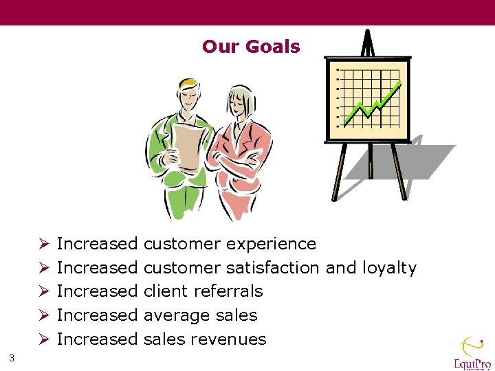 Our Goals Ø Ø Ø 3 Increased Increased customer experience customer satisfaction and loyalty