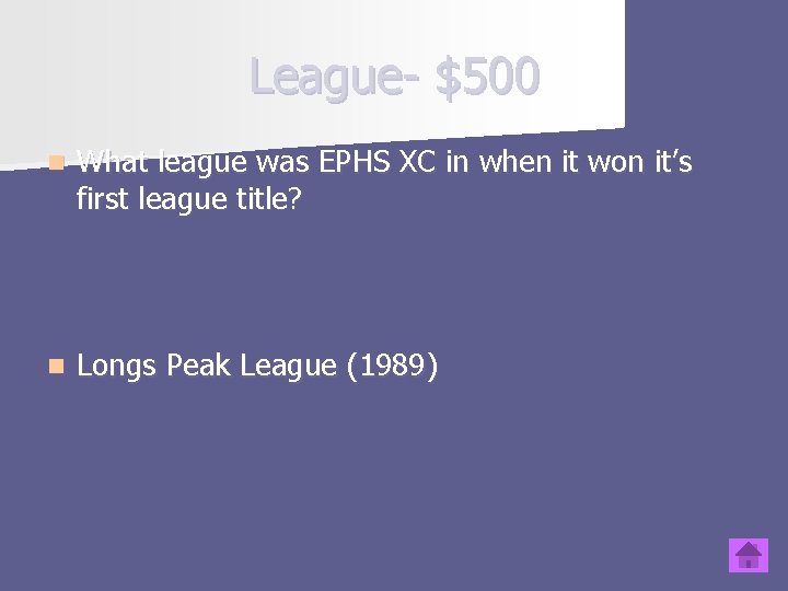 League- $500 n What league was EPHS XC in when it won it’s first