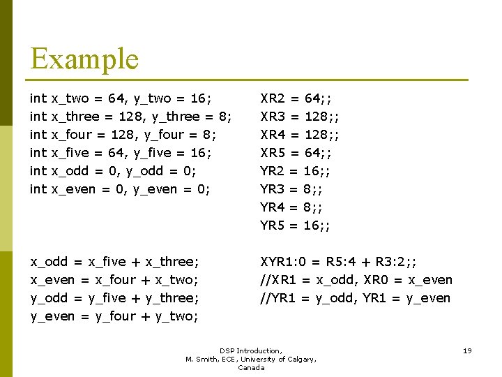 Example int x_two = 64, y_two = 16; int x_three = 128, y_three =