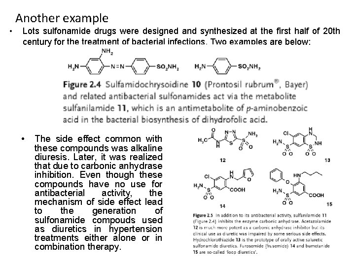 Another example • Lots sulfonamide drugs were designed and synthesized at the first half