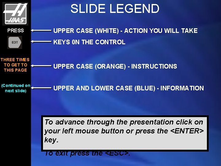 SLIDE LEGEND PRESS UPPER CASE (WHITE) - ACTION YOU WILL TAKE KEYS 0 N