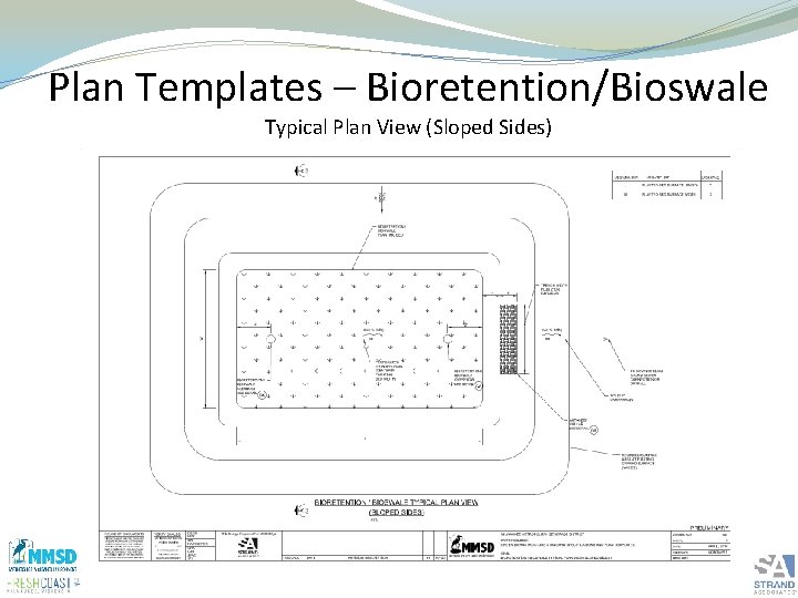 Plan Templates – Bioretention/Bioswale Typical Plan View (Sloped Sides) 