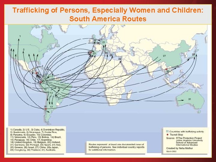 Trafficking of Persons, Especially Women and Children: South America Routes 