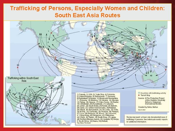 Trafficking of Persons, Especially Women and Children: South East Asia Routes 