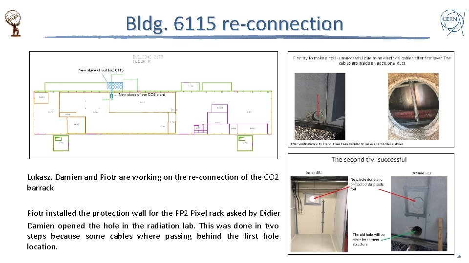 Bldg. 6115 re-connection Lukasz, Damien and Piotr are working on the re-connection of the