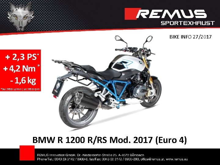 BIKE INFO 27/2017 + 2, 3 PS* + 4, 2 Nm * - 1,