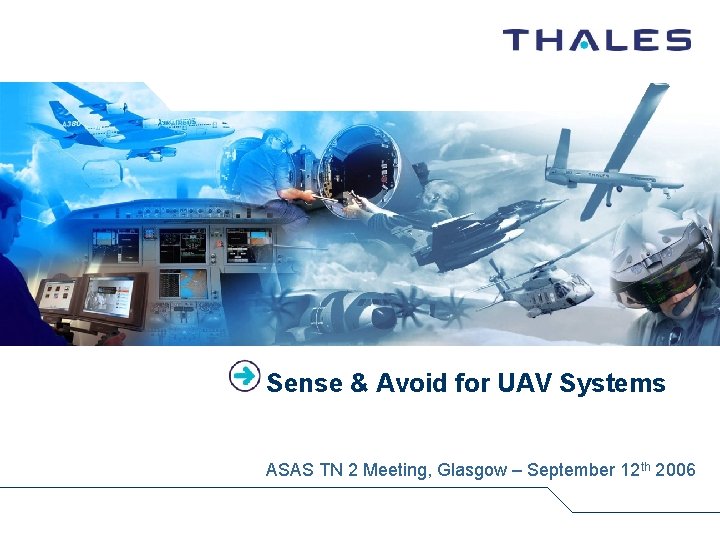 Sense & Avoid for UAV Systems A SAS TN 2 Meeting, Glasgow – September