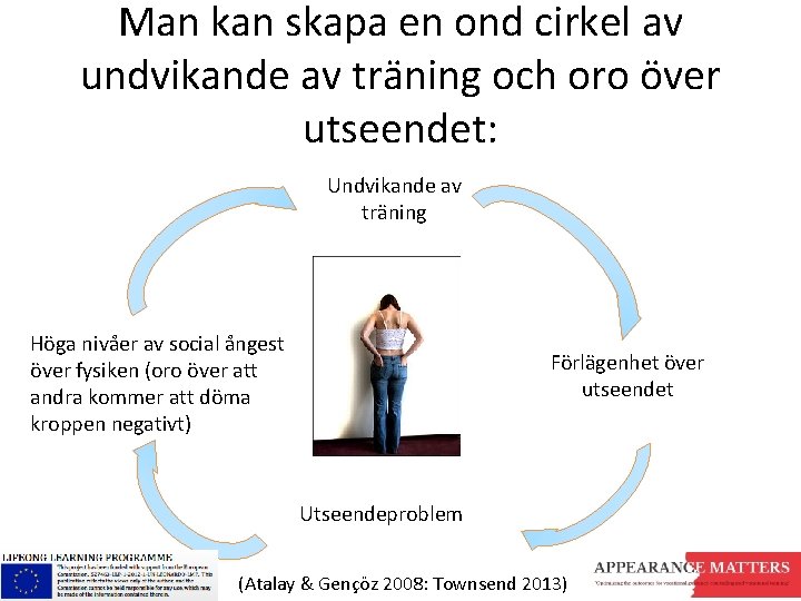 Man kan skapa en ond cirkel av undvikande av träning och oro över utseendet: