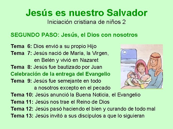 Jesús es nuestro Salvador Iniciación cristiana de niños 2 SEGUNDO PASO: Jesús, el Dios