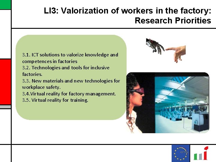 LI 3: Valorization of workers in the factory: Research Priorities 3. 1. ICT solutions