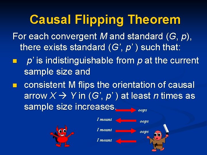 Causal Flipping Theorem For each convergent M and standard (G, p), there exists standard Causal Flipping Theorem For each convergent M and standard (G, p), there exists standard