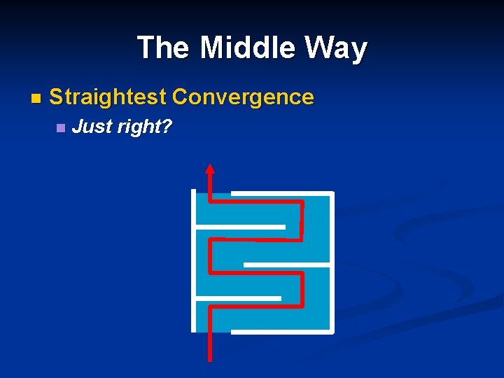 The Middle Way n Straightest Convergence n Just right? The Middle Way n Straightest Convergence n Just right?