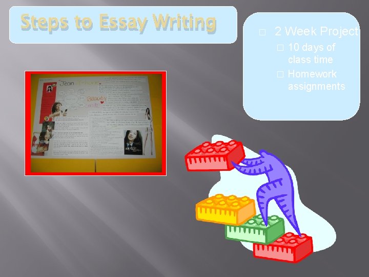 Steps to Essay Writing � 2 Week Project 10 days of class time �