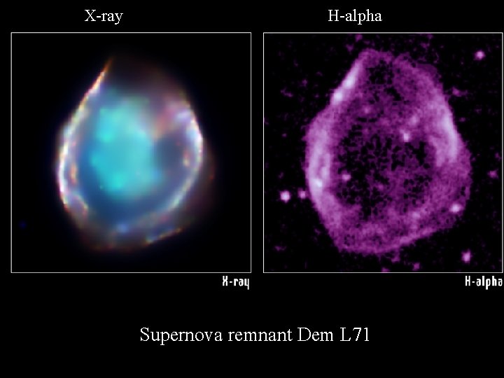 X-ray H-alpha Supernova remnant Dem L 71 