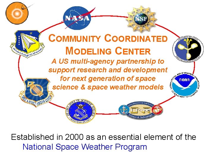 COMMUNITY COORDINATED MODELING CENTER A US multi-agency partnership to support research and development for
